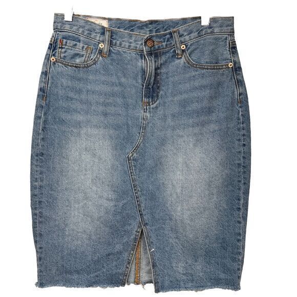 Marine Layer Celine Denim Midi Jean Skirt Light Wash‎ Size 10 - Picture 1 of 5